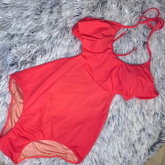 Victoria's Secret Other - VS Ruffle Coral One Piece Swimsuit